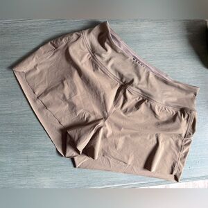 No bull Womens Shorts.  Lined Size small.  Yoga Run Gym. Tan color.